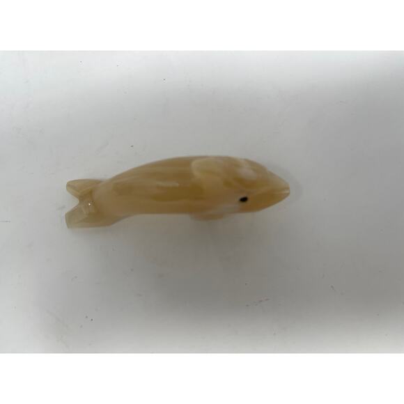 Vintage Hand Carved Granite Marble Agate Dolphin Figurine Statue Paper Weight - Picture 5 of 7